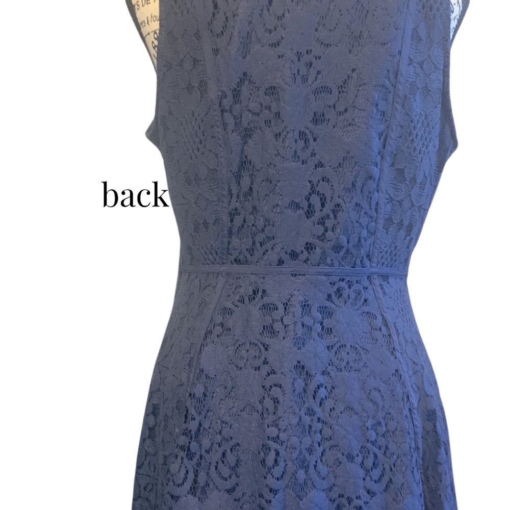 LAUREN CONRAD NAVY LACY COCKTAIL DRESS SIZE 10 BEAUTIFUL 😍 - Picture 2 of 11
